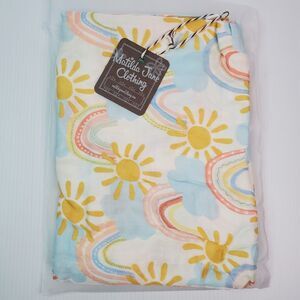 Baby Matilda Jane Dream Chasers Rainbow Dreams Swaddle 44" x 44" Pink Trim NEW